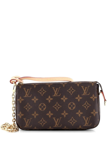  Louis Vuitton Pre-owned Borsa A Spalla Chain Pochette Accessoires Nm In Tela Con Monogramma - Marrone 