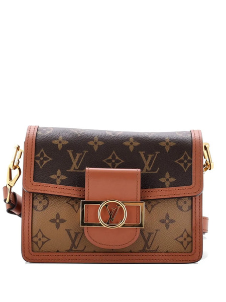  Louis Vuitton Pre-owned Borsa A Spalla Dauphine Mini In Tela Reverse Monogram Con Tracolla - Marrone 