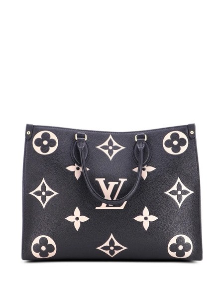  Louis Vuitton Pre-owned Borsa A Spalla Onthego Tote Monogram Giant Mm In Pelle Empreinte Bicolore - Nero 