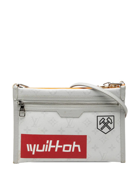  Louis Vuitton Pre-owned Borsa A Tracolla Antartica Double Flat Messenger Con Monogramma 2019 - Grigio 