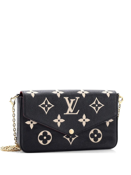  Louis Vuitton Pre-owned Borsa A Tracolla Felicie Pochette In Pelle Empreinte Monogram Giant Bicolore - Nero 