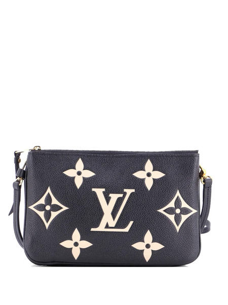  Louis Vuitton Pre-owned Borsa A Tracolla In Pelle Monogram Empreinte Giant Bicolore Con Doppia Zip - Nero 
