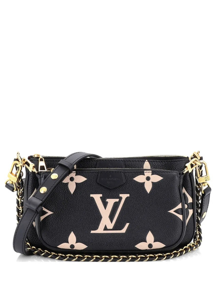  Louis Vuitton Pre-owned Borsa A Tracolla Multi Pochette Accessoires Monogram Giant Bicolore In Pelle Empreinte - Nero 