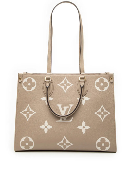  Louis Vuitton Pre-owned Borsa A Tracolla Onthego Mm In Pelle Empreinte Bicolore Monogram Giant 2021-2025 - Marrone 