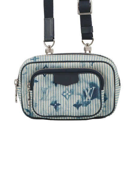  Louis Vuitton Pre-owned Borsa A Tracolla Watercolor Hickory Stripes Outdoor In Denim Con Monogramma 2021-2026 - Blu 