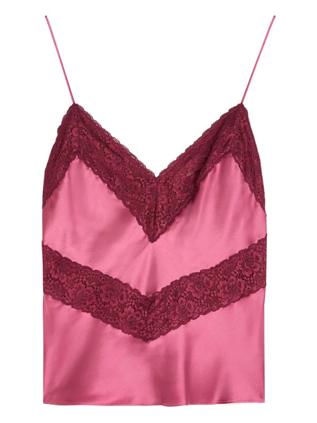  Loveshackfancy Top Con Scollo A V - Rosa 