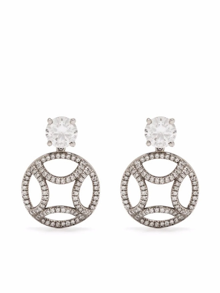  Loyal.e Paris Orecchini Pendenti Perpétuel-le In Oro Bianco 18 Carati Riciclato Con Diamanti - Argento 