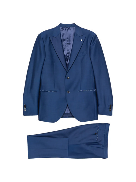  Luigi Bianchi Completo Con Revers Classici - Blu 