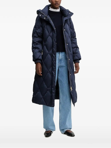  Luisa Spagnoli Cappotto Trapuntato Soiano Con Cappuccio - Blu 