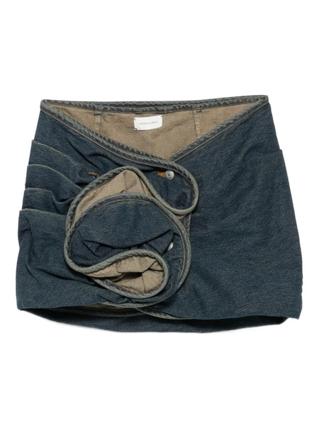  Magda Butrym Minigonna Denim Con Applicazione A Fiori - Blu 