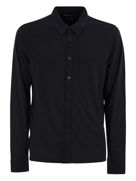  Majestic Filatures Camicia A Maniche Lunghe - Blu 
