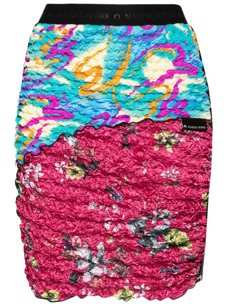  Marine Serre Gonna Con Design Patchwork - Nero 