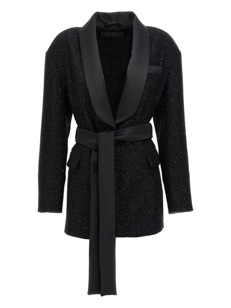  Max Mara Blazer Con Paillettes - Nero 