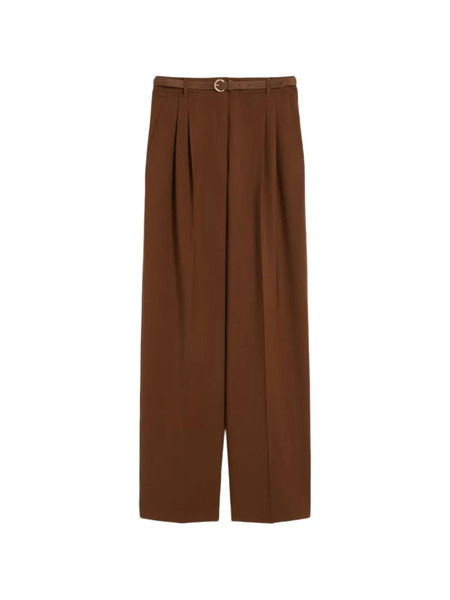  Max Mara Pantaloni Con Cintura - Marrone 