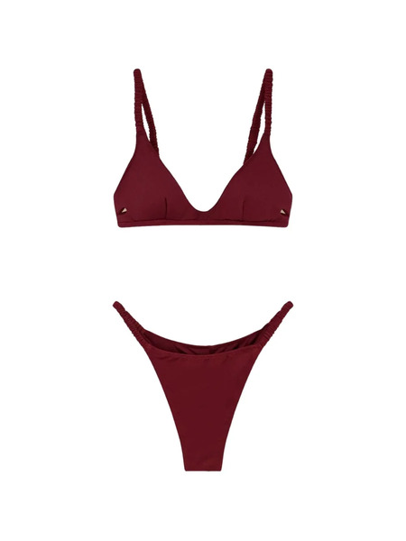  Mc2 Saint Barth Bikini Con Ruches - Rosso 