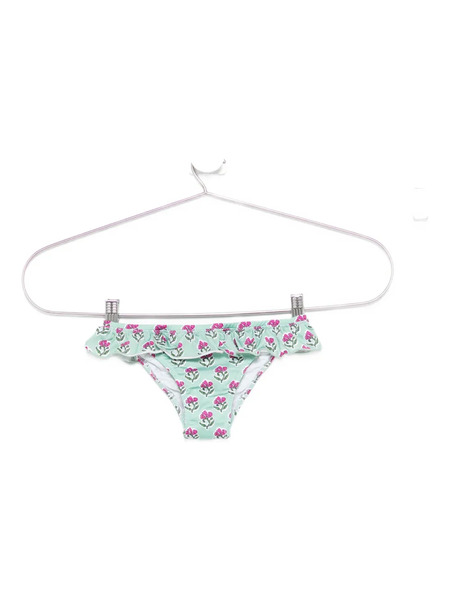  Mc2 Saint Barth Kids Slip Bikini A Fiori - Verde 