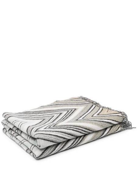  Missoni Home Coperta Con Motivo A Zigzag (190cm X 130cm) - Toni Neutri 