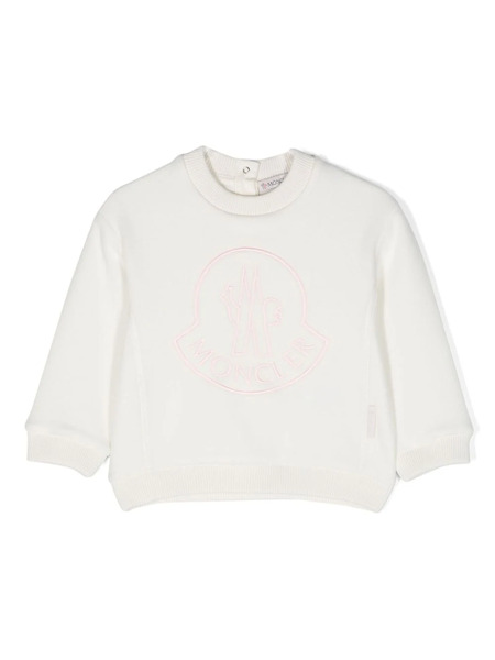  Moncler Enfant Felpa Con Ricamo - Bianco 