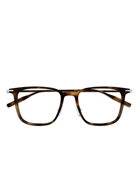  Mont Blanc Eyewear Occhiali Squadrati Con Effetto Tartarugato - Marrone 