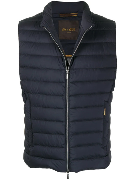  Moorer Gilet Imbottito Con Zip - Blu 