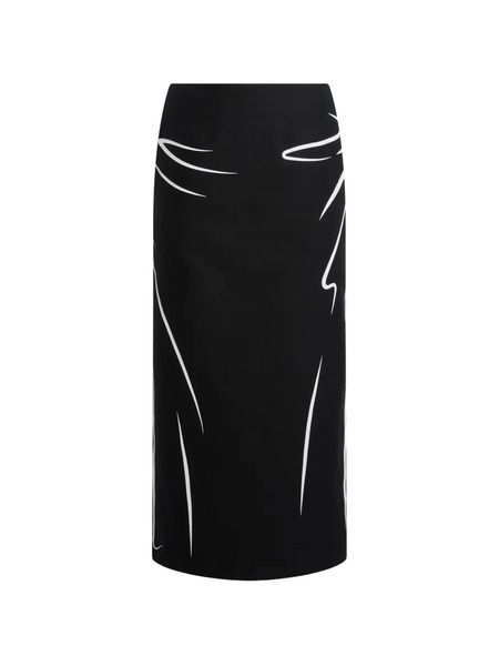  Moschino Gonna Midi Con Stampa - Nero 