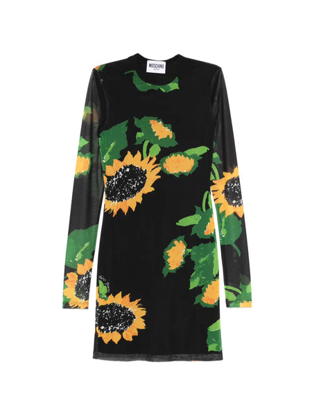  Moschino Jeans Abito Lungo A Fiori - Nero 