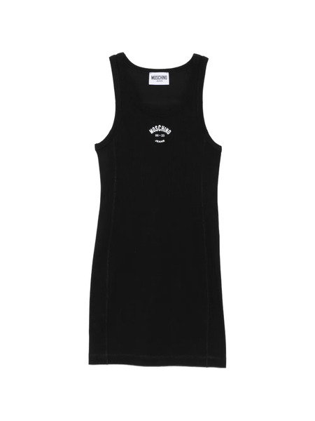  Moschino Jeans Ribbed Sleeveless Mini Dress - Nero 