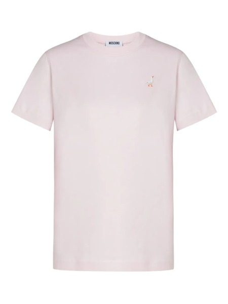 Moschino T-shirt Con Ricamo - Rosa 