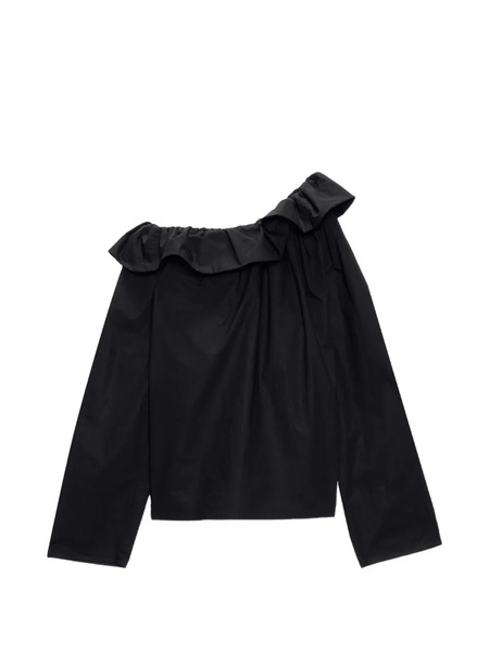  Msgm Blusa Con Ruches - Nero 