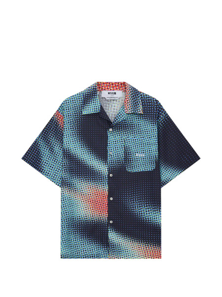  Msgm Camicia A Punta - Blu 