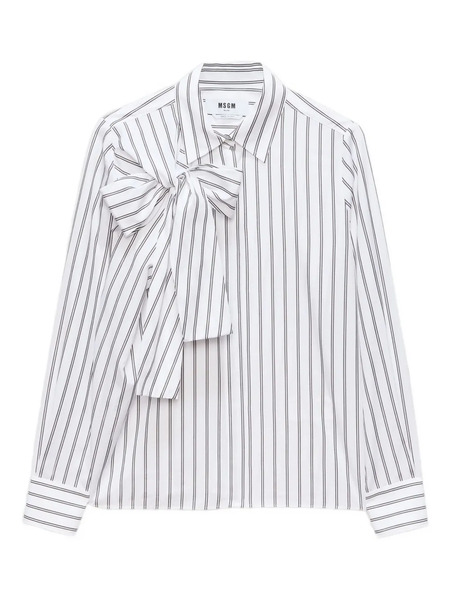  Msgm Camicia A Righe - Bianco 