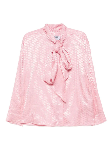  Msgm Camicia Con Fiocco - Rosa 