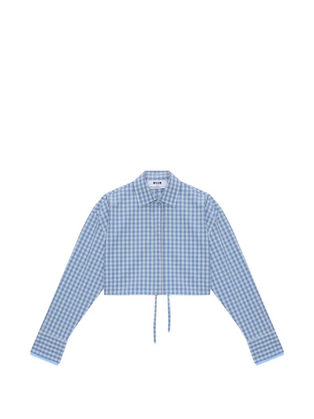  Msgm Camicia Con Nodo - Blu 