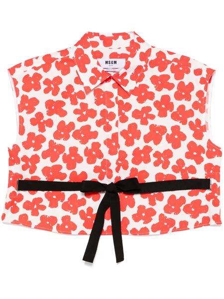  Msgm Camicia Con Stampa - Bianco 