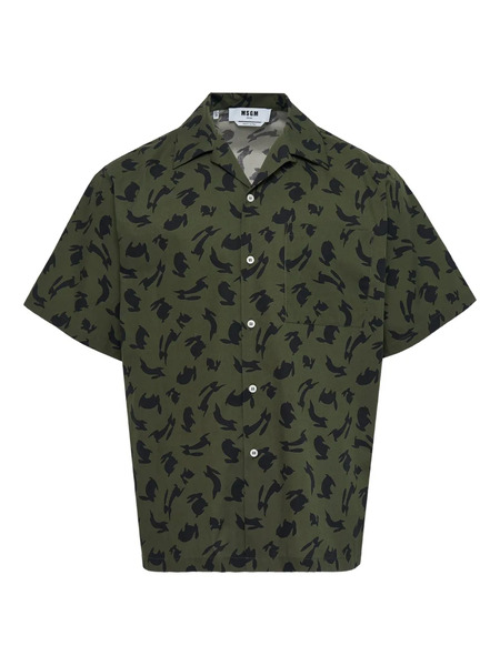  Msgm Camicia Con Stampa E Bottoni - Verde 