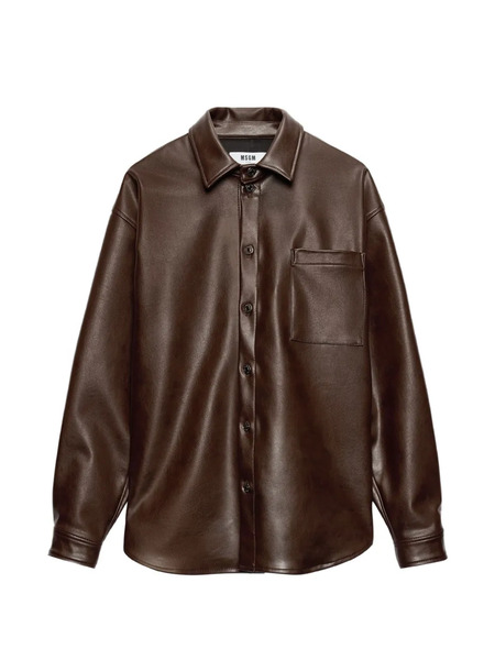  Msgm Camicia Con Tasca - Marrone 