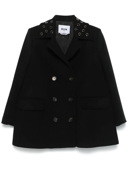  Msgm Cappotto Con Occhielli - Nero 