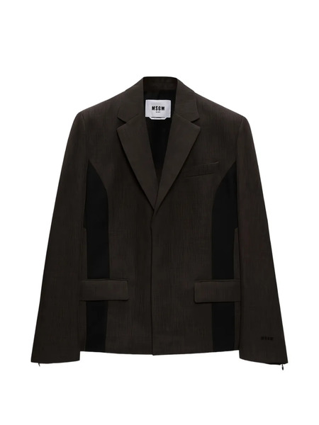  Msgm Giacca Con Inserti - Marrone 