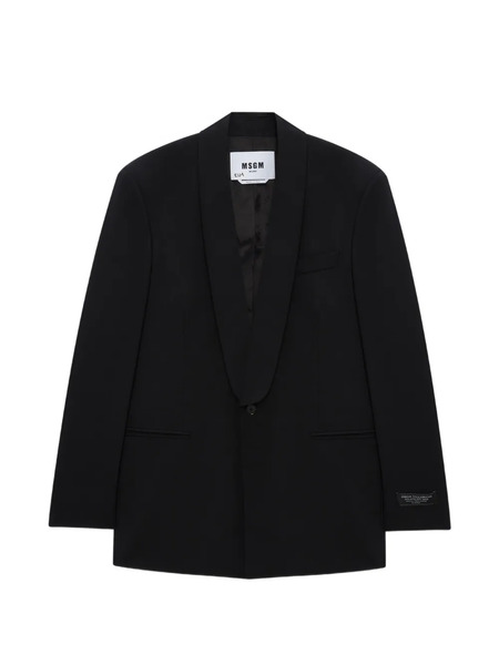  Msgm Giacca Con Revers A Scialle - Nero 