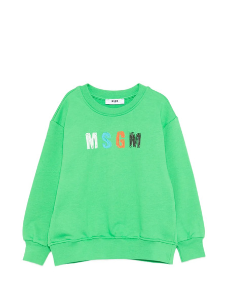  Msgm Kids Felpa Girocollo - Verde 