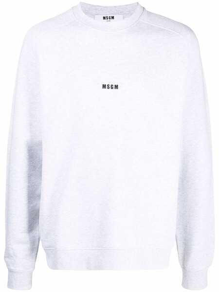  Msgm Maglione A Girocollo Con Stampa - Grigio 