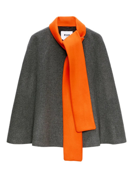  Msgm Mantella Con Sciarpa - Grigio 