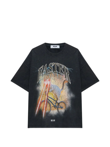  Msgm T-shirt Con Grafica - Nero 