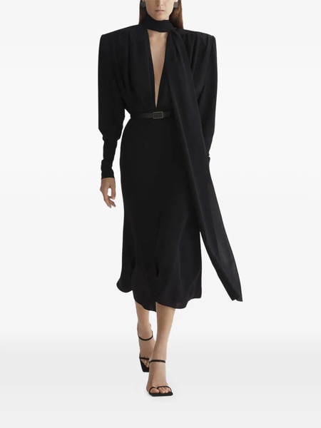  Mugler Abito Con Foulard - Nero 