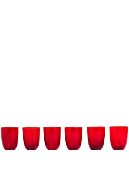  Nasonmoretti Set Di Sei Bicchieri Da Acqua Idra - Rosso 