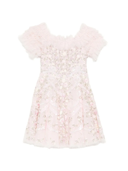  Needle & Thread Abito Con Ricamo - Rosa 