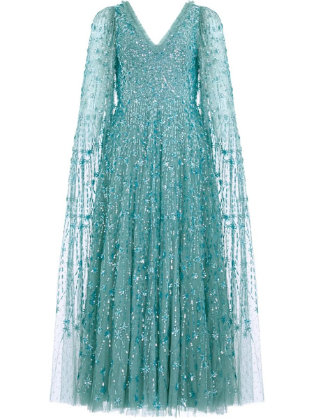  Needle & Thread Abito Da Sera Con Paillettes - Verde 
