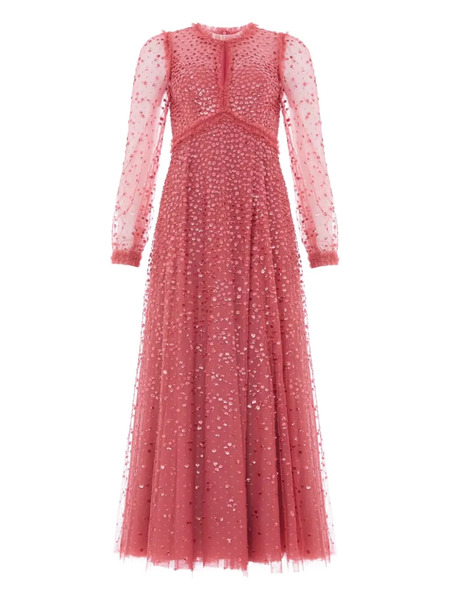  Needle & Thread Abito Lungo Con Paillettes - Rosa 