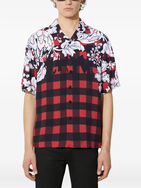  Neil Barrett Camicia A Quadri A Maniche Corte - Rosso 
