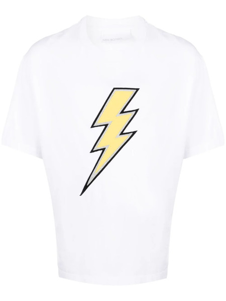  Neil Barrett T-shirt Con Ricamo Thunderbolt - Bianco 